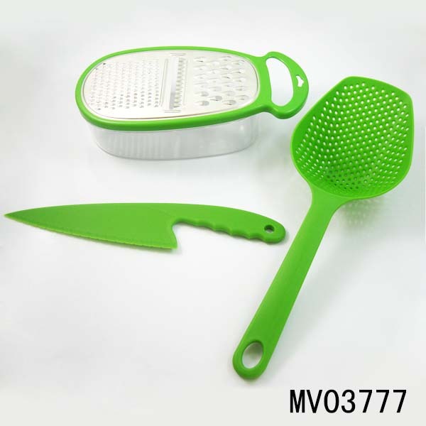 3 PCS KITCHEN TOOLSSCOOP GRATEwith CONTAINE KNIFE
