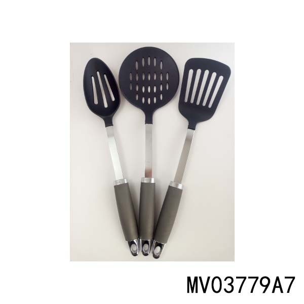3PCS NYLON KITCHEN TOOLS SETS with TPR SS Handle TC