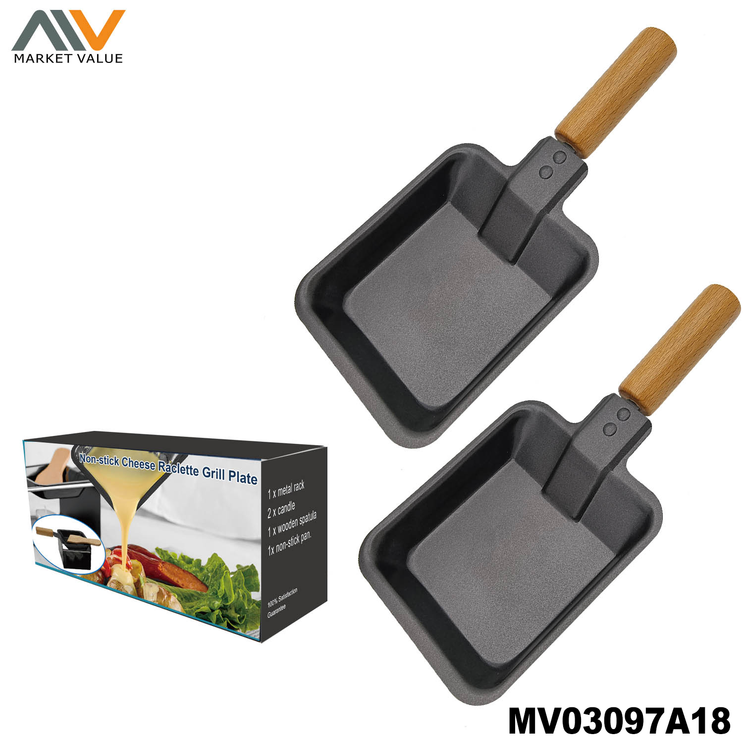 2pcs NON STICK Raclette Pan with CB