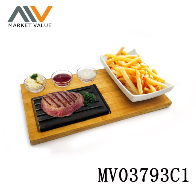 7pcs Hot Stone Steak Stone Bamboo Tray 5 Layers Style 2