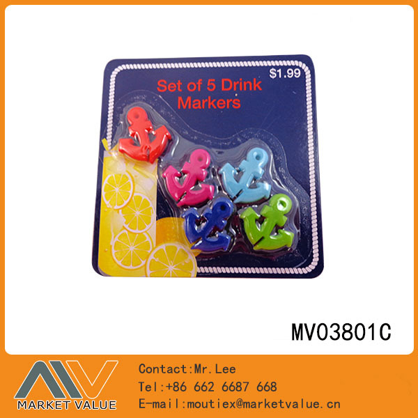 SETS OF 5PCS SILICONE DRINK MARKER