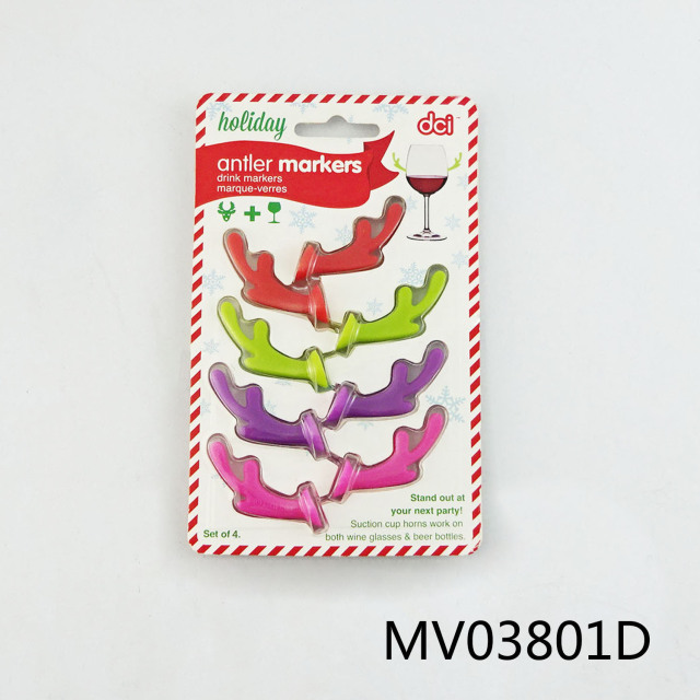 SETS OF 8PCS SILICON ANTLER DRINK MARKERS