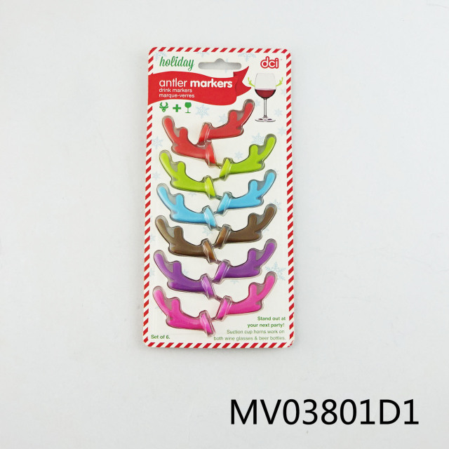 SETS OF 12PCS SILICON ANTLER DRINK MARKERS