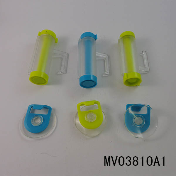 SET of 3PCS SUCKER HOOK TOOTHPASTE CLIP POLY BAG