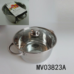 4.25L S/S CASSEROLE WITH GLASS LID,WHEEL CARD