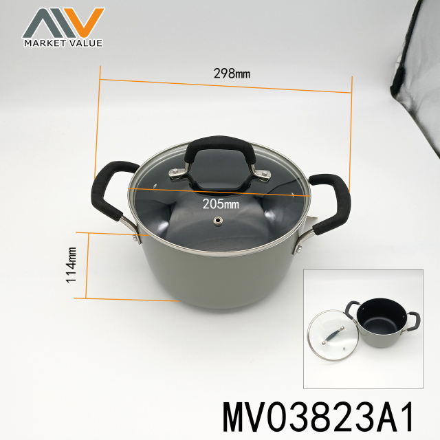 NONSTICK SS SOUP POT with GLASS COVER style 2