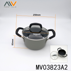 NONSTICK SS SOUP POT with GLASS COVER