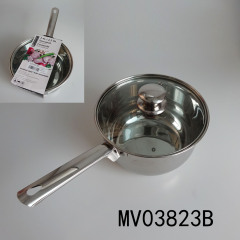 2.4L 201SS SS SAUCEPAN with GLASS LID WHEEL CARD