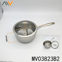 SS SOUP POT with GLASS COVER LONG Handle