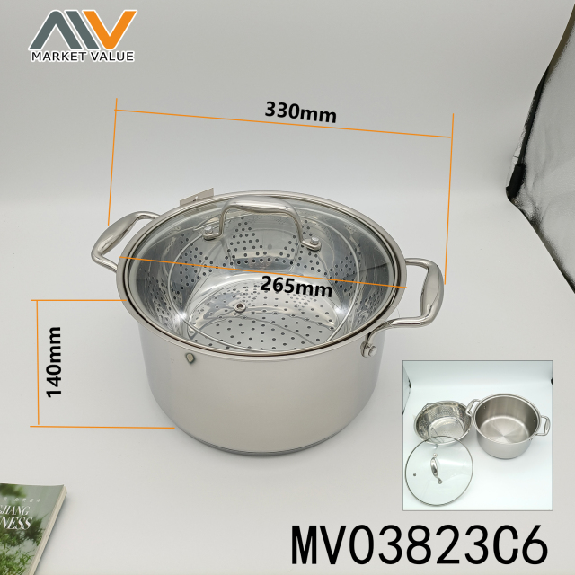 SS CASSEROLE with GLASS COVER