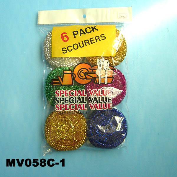 6 PCS SCOURERS IN COLOUR BAG