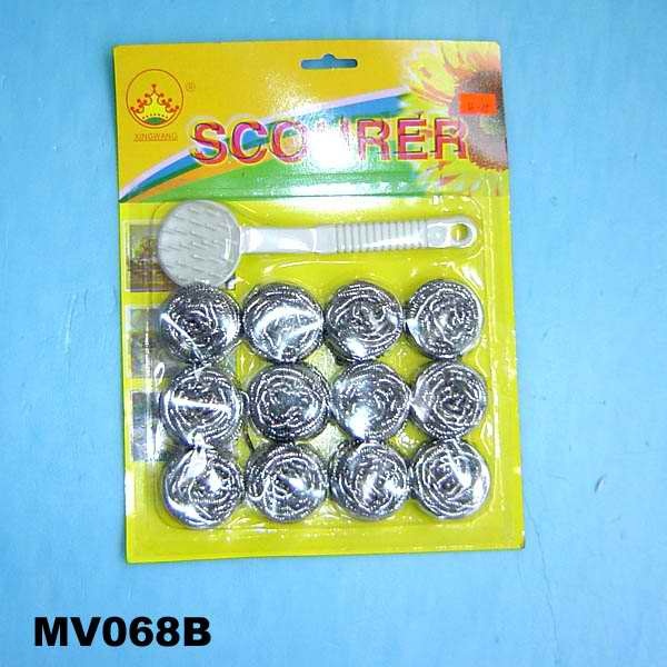 9PCS SS SCOURERS with Handle