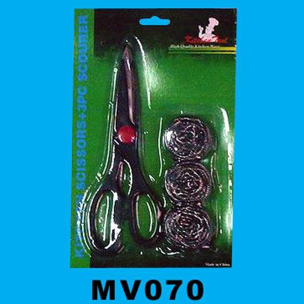 3PCS SCOURER and 9110 SCISSORS