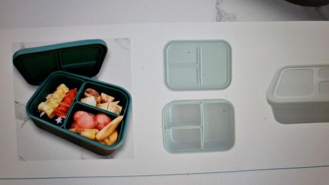 Silicone three-compartment rice insulated Japanese lunch