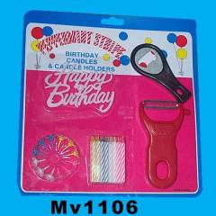24PCS BIRTHDAY Cand LE with PEELER with OPENER SET