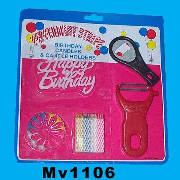 24PCS BIRTHDAY Cand LE with PEELER with OPENER SET