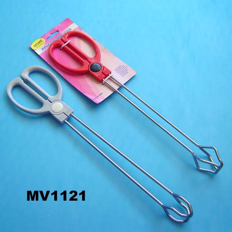 14in FOOD TONGS with HANG CARD