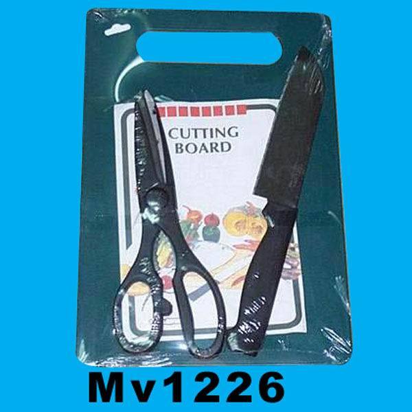 SCISSORS with KNIFE with CUTTING BOARD 29X16CM