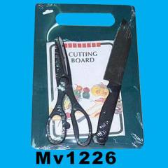 SCISSORS with KNIFE with CUTTING BOARD 29X16CM