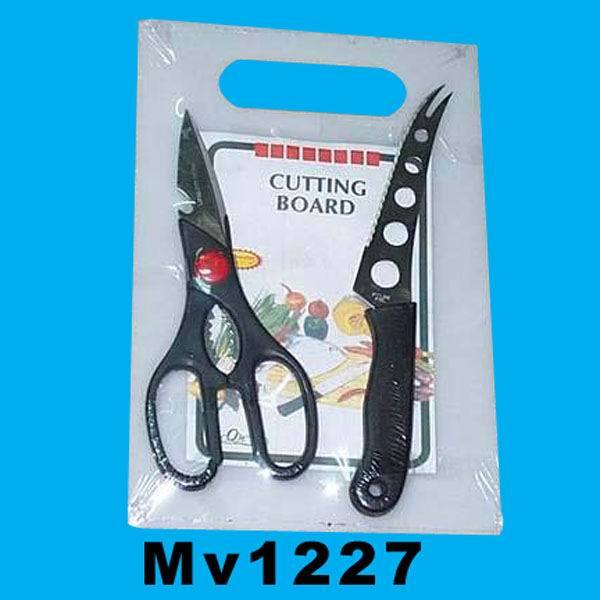 3PCS 9110 SCISSORS with CHEESE KNIFE with CUTTING KNIFE