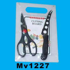 3PCS 9110 SCISSORS with CHEESE KNIFE with CUTTING KNIFE
