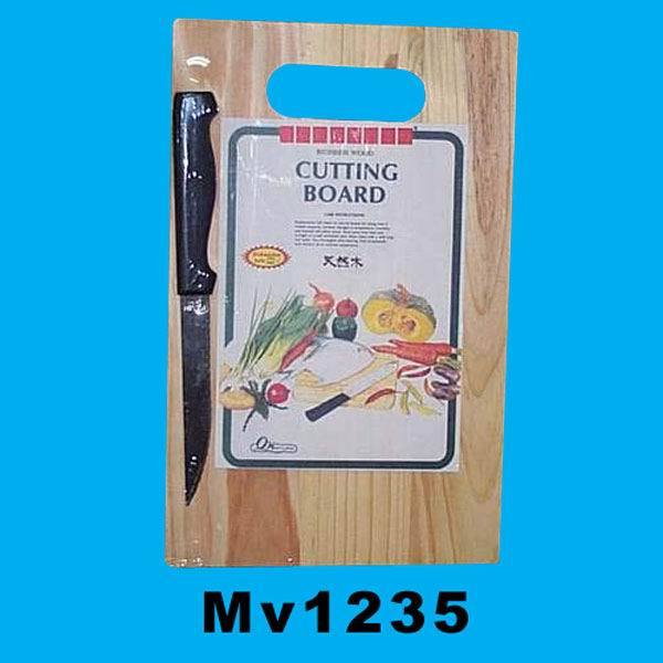 29CM WOODEN CUTTING BOARD and 1 PC KNIFE SHRINK