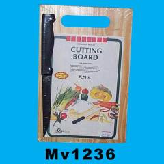 24CM WOODEN CUTTING BOARD and 1PC KNIFE SHRINK