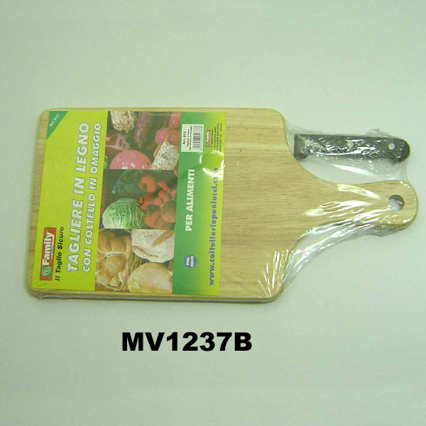WOODEN CUTTING BOARD and 1PC KNIFE SHRINK style 2