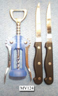WINE BOTTLE OPENER and 2 PC STEAK KNIFE