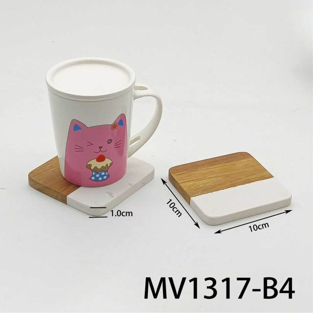 Marble with ACACIA Wooden Coaster with CB