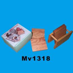 4PCS WOODEN CUP CUSHION in BOX