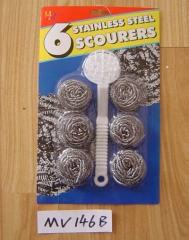 6PCS SS SCOURERS with Handle B S