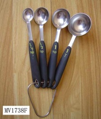 4PCS SS MEASURING SPOON SET with PLASTIC Handle