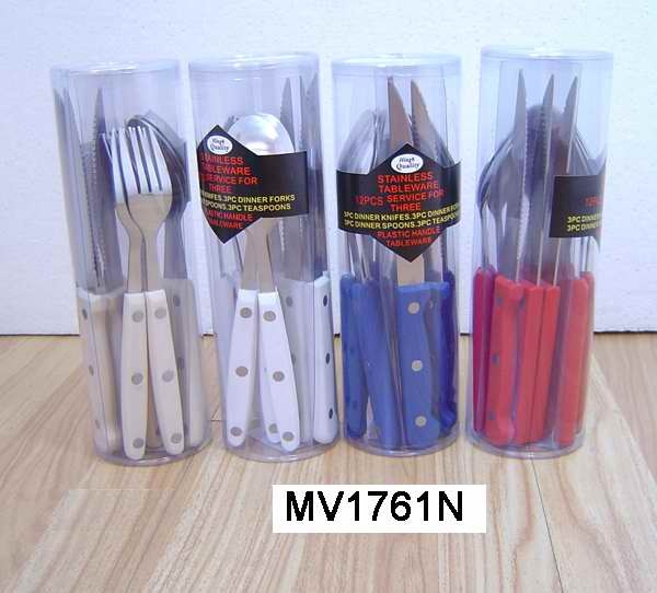 12 PC CUTLERY SET COLOR PVC BOX
