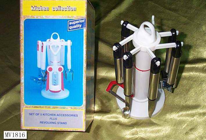 7PCS KITCHEN TOOLS with PLASTIC RACK in CB