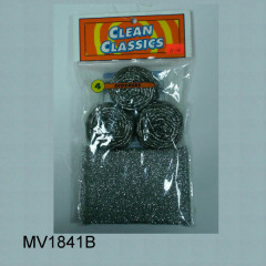 1PC SCOURER CLOTH and 3PCS SS SCOURER style 2
