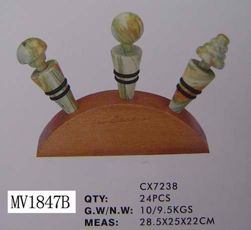 3PCS WINE BOTTLE PLUG and BLOCK SET