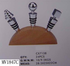 3PCS WINE BOTTLE PLUG and BLOCK SET style 2
