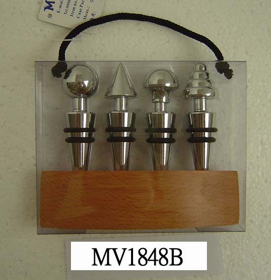 4PCS WINE BOTTLE PLUG WBLOCK in PVC BOX SET