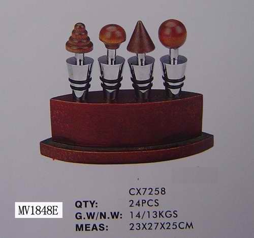4PCS WINE BOTTLE PLUG and BLOCK SET