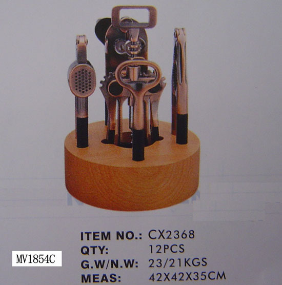 5PCS DIE-CASTING KITCHEN TOOLS and BLOCK SET