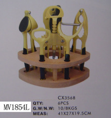 6PCS DIE-CASTING KITCHEN TOOLS and BLOCK SET