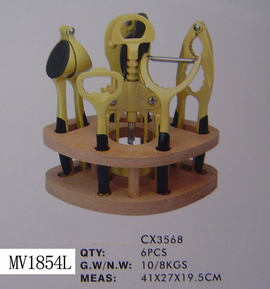 6PCS DIE-CASTING KITCHEN TOOLS and BLOCK SET