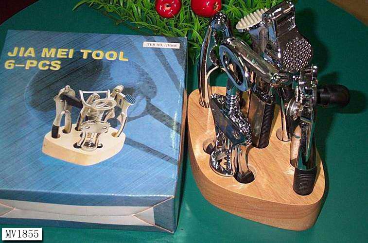 6PCS DIE-CASTING KITCHEN TOOLS and BLOCK SET style 2
