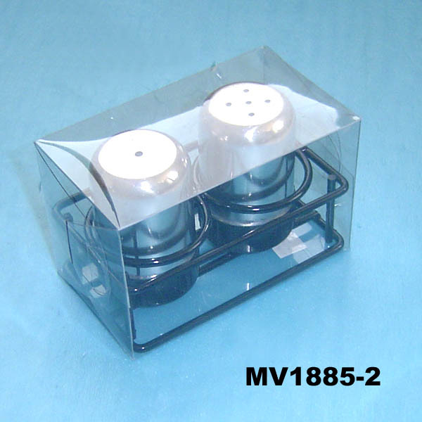 SALT and PEPPER SHAKER SS TEEL in PVC BOX style 2
