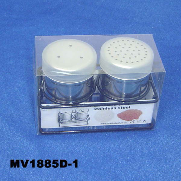 2PCS SALT PEPPER HOLDER SS TEEL in PVC BOX style 4