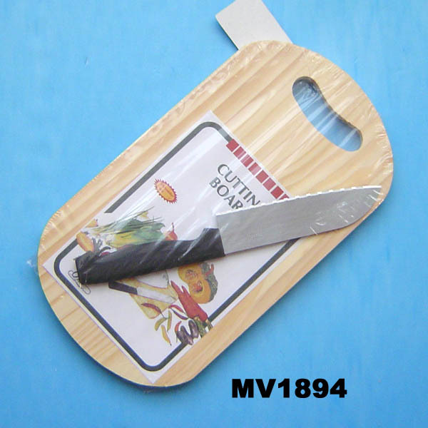 WOODEN CUTTING BOARD WKNIFE INSERT CARD