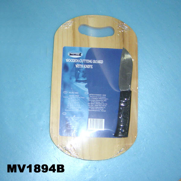 WOODEN CUTTING BOARD WKNIFE SHRINK