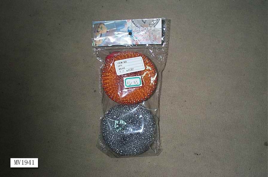 1PC COPPER and 1PC SS CLEANING SCOURER IN OPP BAG
