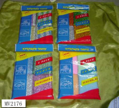 4PCS SCOURER SET in PVC BAG style 2
